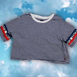 Levi’s striped crop top